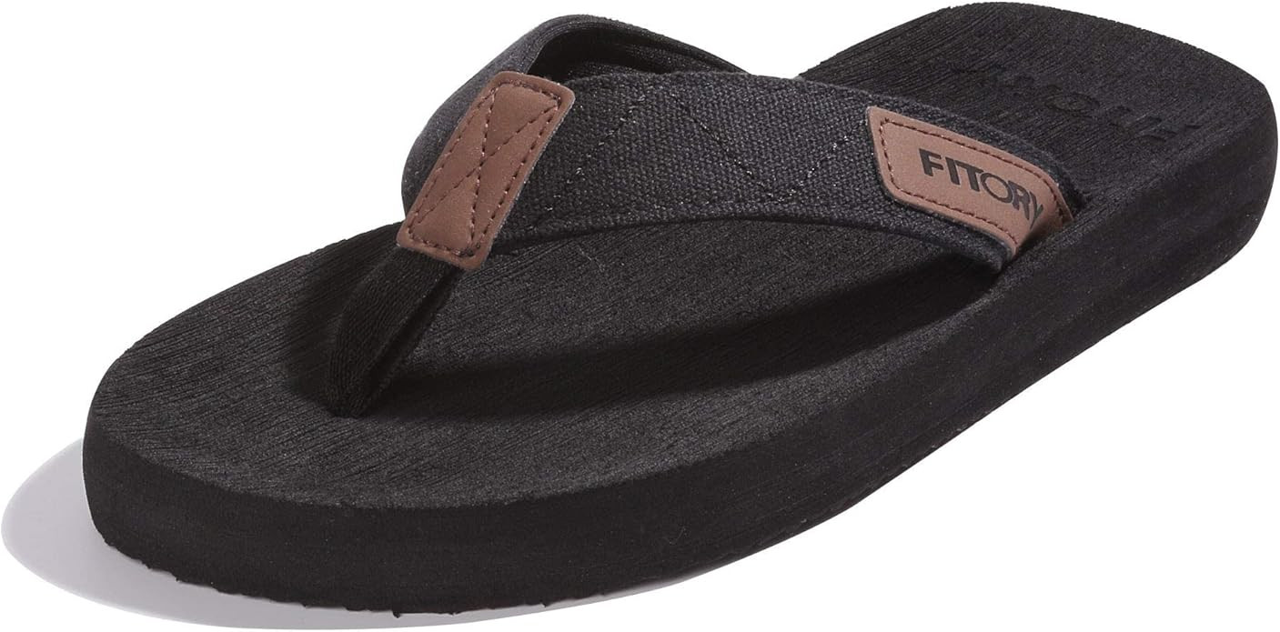 FITORY Men's Flip-Flops, Thongs Sandals Comfort Slippers for Beach Size 6-15 | Amazon (US)