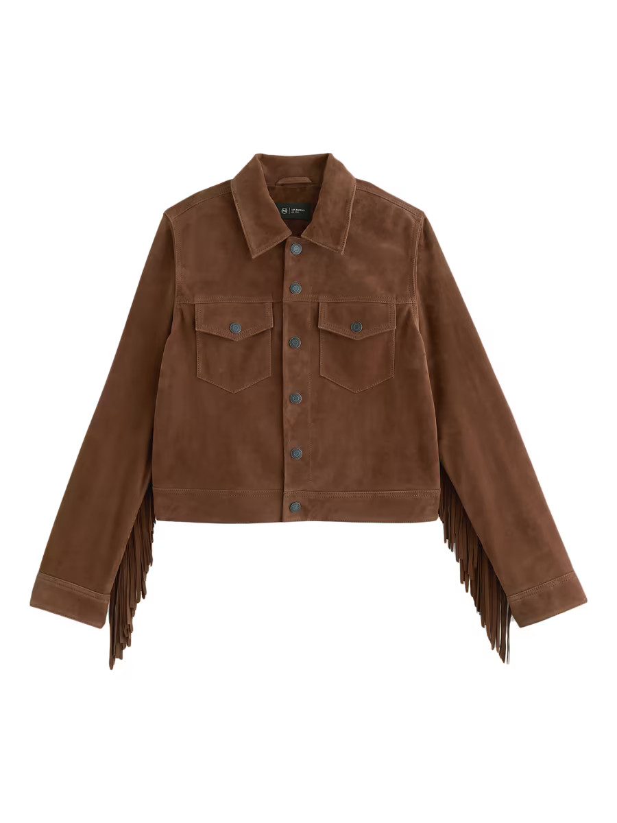 AG Jeans Molly Suede Fringe Jacket | Saks Fifth Avenue | Saks Fifth Avenue