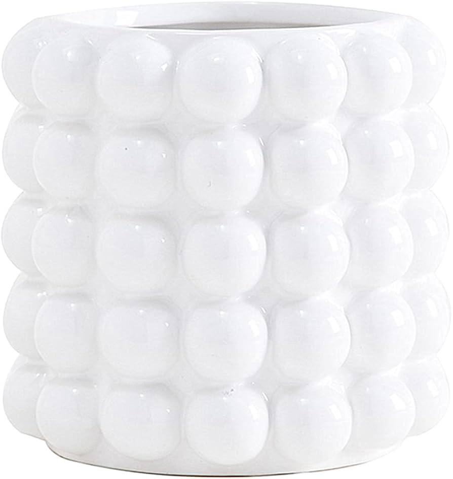 Anding White Vase. Flowers. White Ceramic Vase for Home Decor. Pampas Grass Vase. Boho Vase.Moder... | Amazon (US)