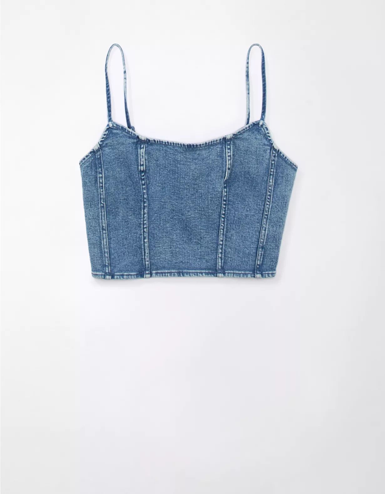 AE Sleeveless Denim Corset Top | American Eagle Outfitters (US & CA)