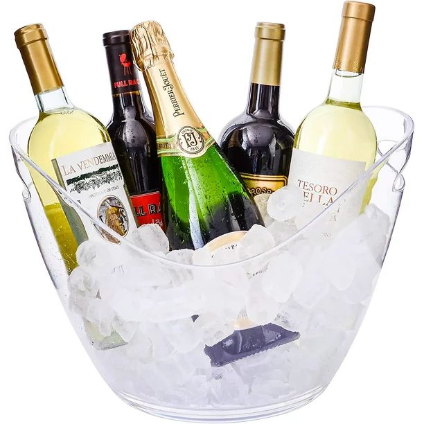 Ice Bucket Clear Acrylic 8 Liter Plastic Tub For Drinks and Parties, Food Grade, Holds 5 Full-Siz... | Walmart (US)