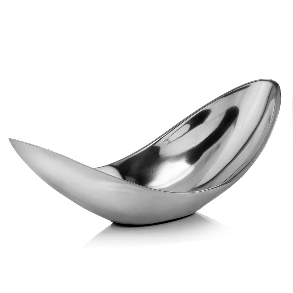 Sesgo Twisted Bowl, Silver, Aluminum, Modern Home Decor Accent, Serving Bowl for Fruit, Nuts, Pop... | Walmart (US)