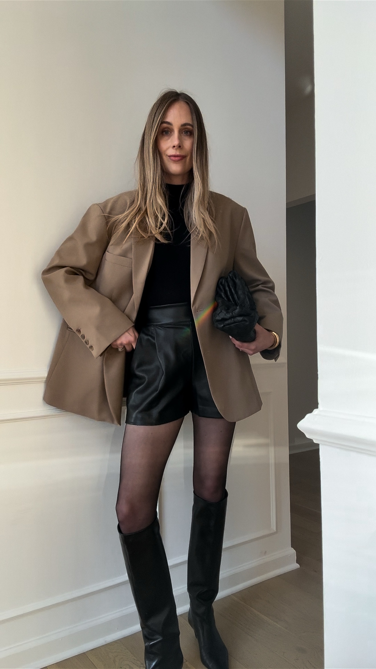 Fashion Jackson winter date night outfit Frankie shop blazer
Leather shorts
Leather trench coat
Knee high boots 

#LTKStyleTip #LTKOver40 #LTKSeasonal