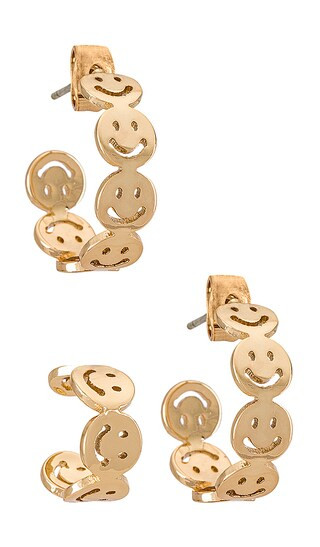 Drop Earring Set in Gold | Revolve Clothing (Global)