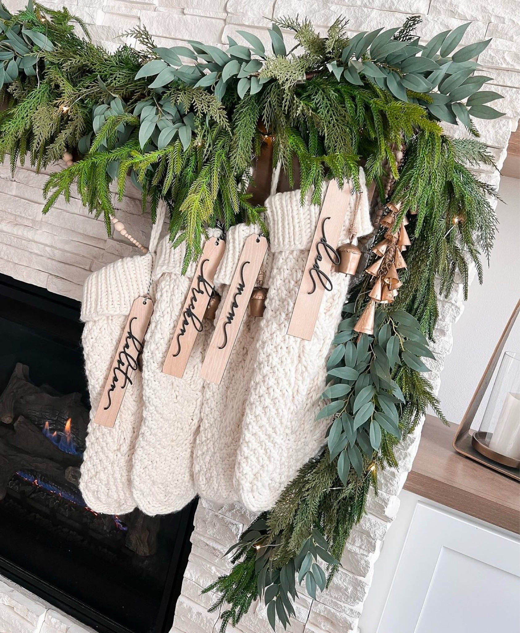 Christmas mantel 

Stocking tags: @halstonandco

#LTKHome #LTKSeasonal #LTKHoliday