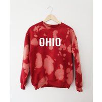 Ohio State Sweatshirt Crewneck Red Tie Dye Gifts Apparel Of T-Shirt | Etsy (US)