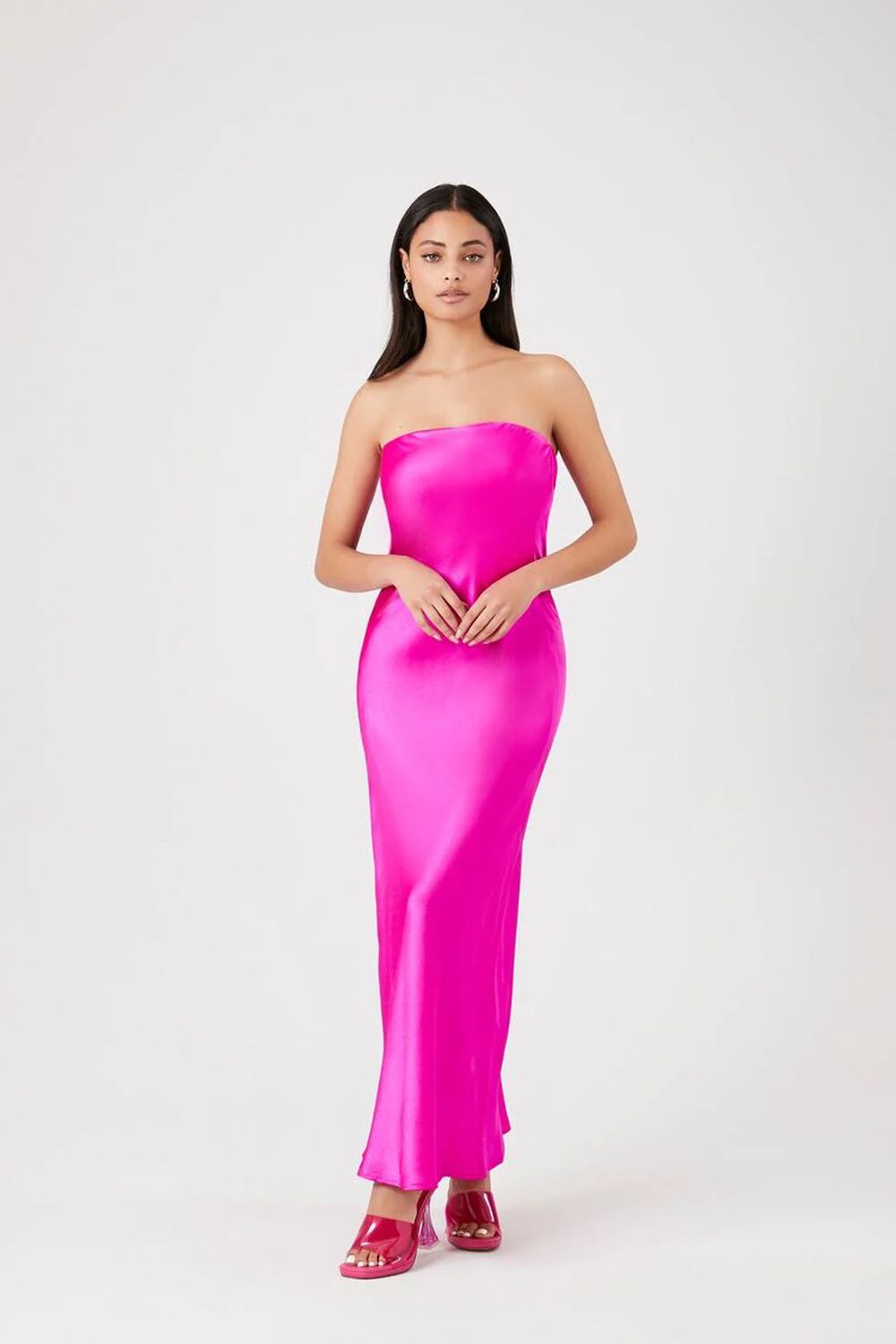 Satin Strapless Maxi Slip Dress | Forever 21 (US)