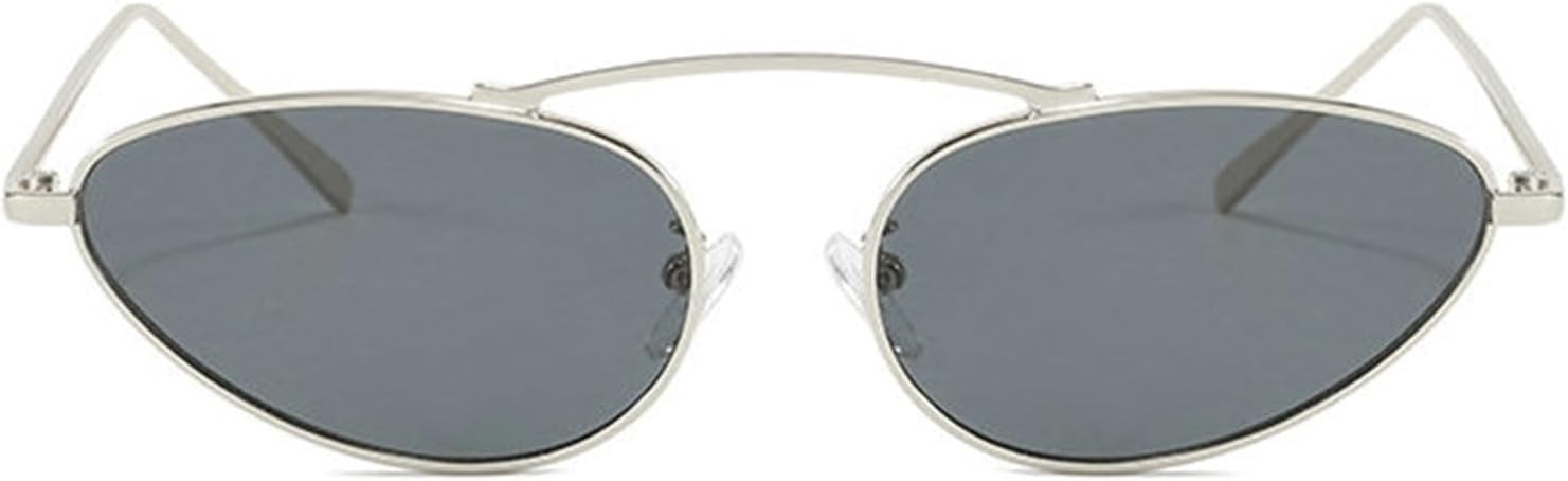 willochra Fashion Oval Y2K Sunglasses Women Vintage Small Alloy Gradient Sun Glasses Female Sexy Cat Eye Eyewear Shades | Amazon (US)