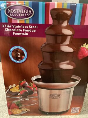 3-TIER CHOCOLATE FONDUE FOUNTAIN  NOSTALGIA ELECTRICS STAINLESS STEEL NEW IN BOX  | eBay | eBay US