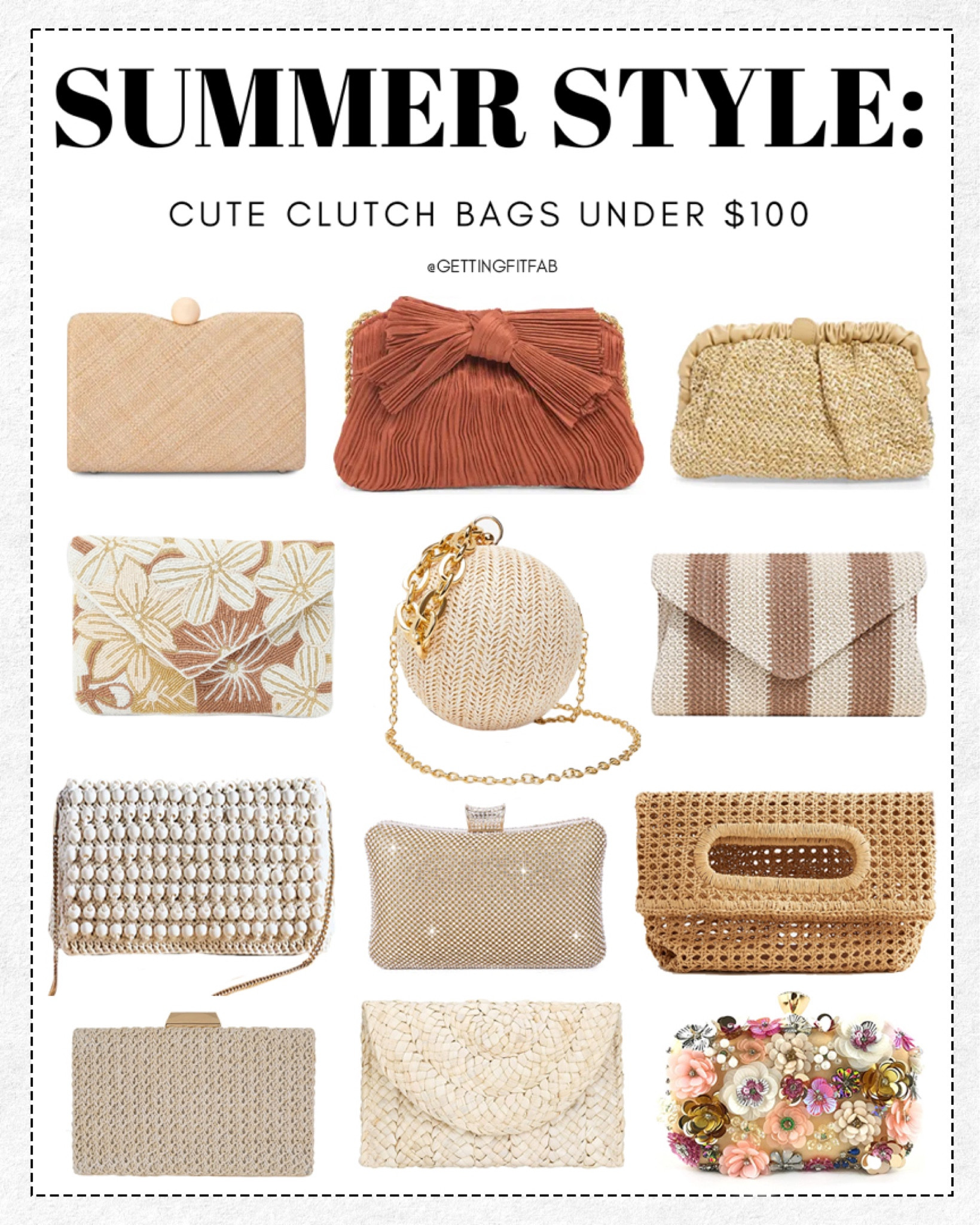 Cute summer clutches under $100!

#summerclutch #summerbags 

#LTKunder100 #LTKitbag #LTKSeasonal