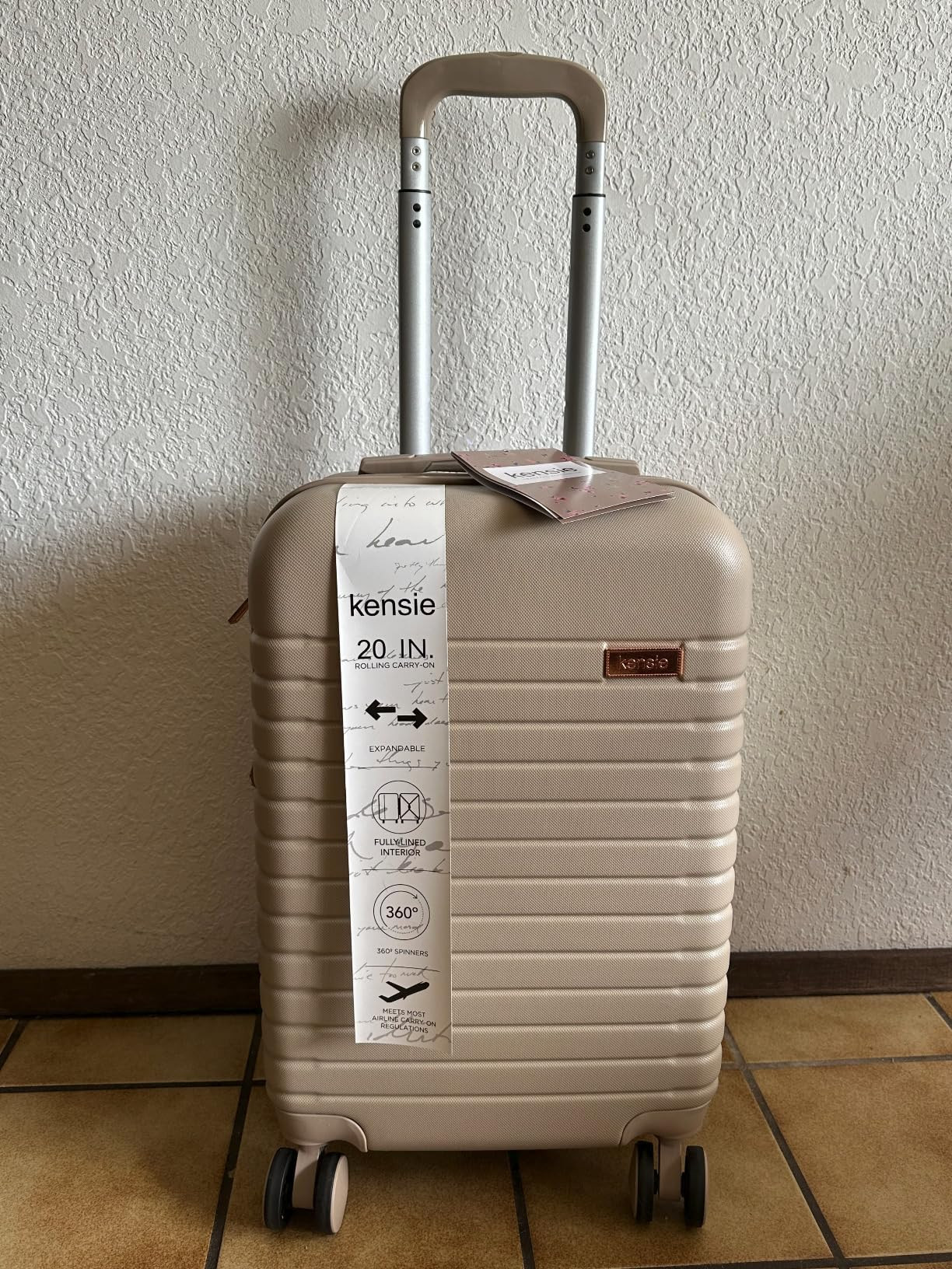 kensie 22" Graceful Hardside Carry-On Luggage, Black | Amazon (US)