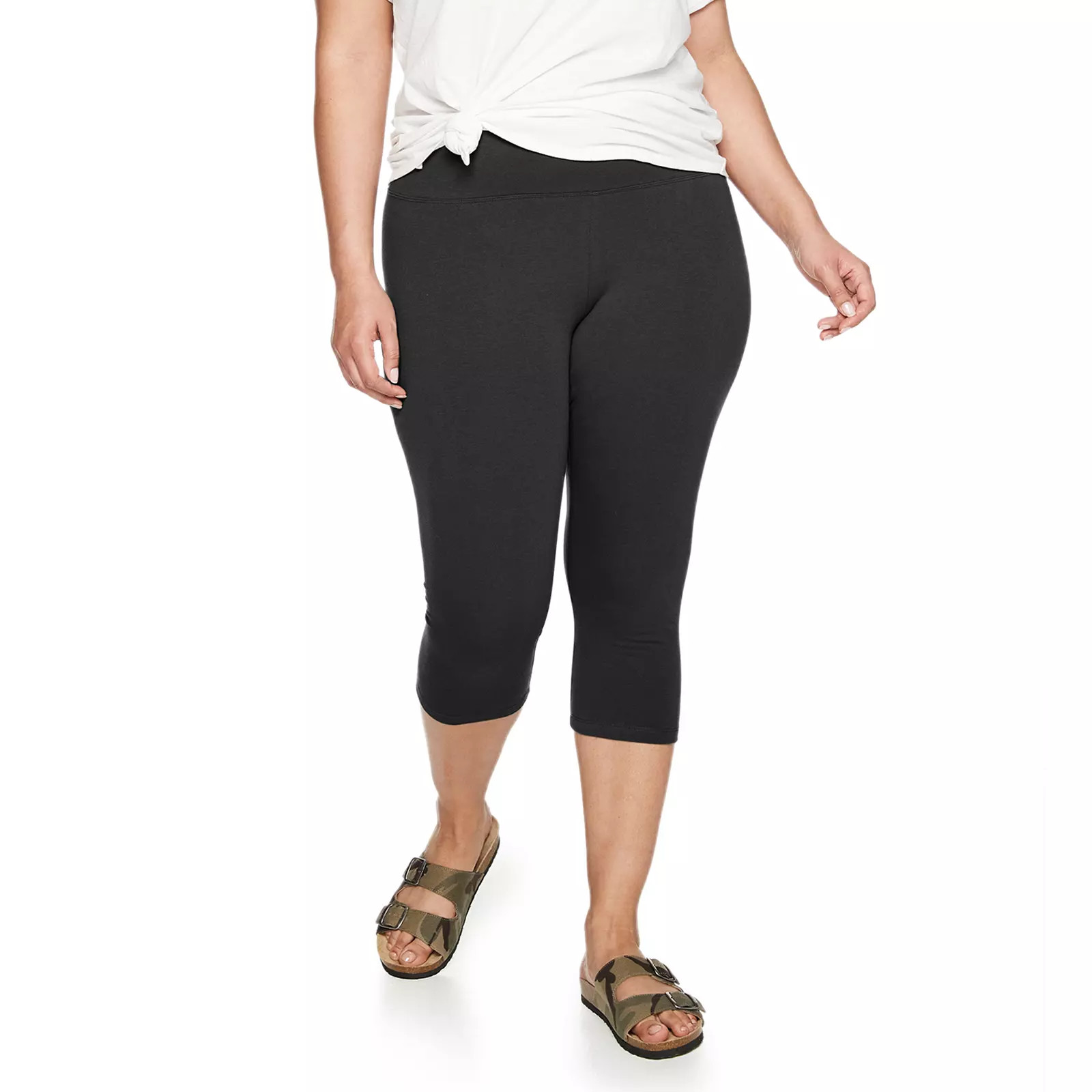 Plus Size Sonoma Goods For Life® Knit Capri Leggings | Kohl's
