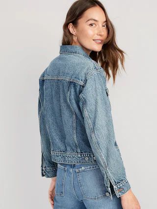 Distressed Classic Jean Jacket for Women | Old Navy (US)