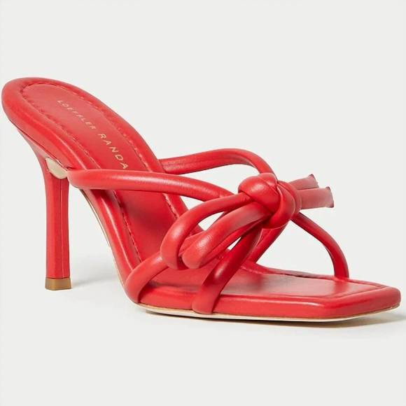 NEW LOEFFLER RANDALL women's margi bow heel sandal in poppy | Poshmark