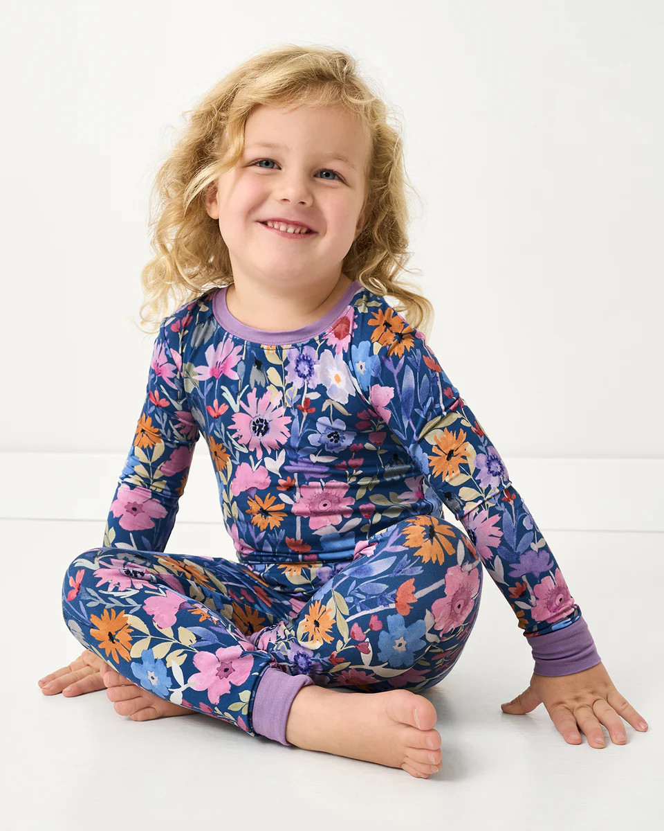 Dusk Blooms Two-Piece Pajama Set | Little Sleepies
