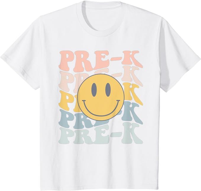 Retro Pre-k Teacher Student First Day Of School Preschool T-Shirt | Amazon (US)