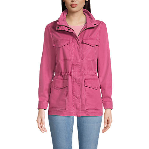 Women's Cotton Hooded Jacket with Cargo Pockets | Lands' End (US)