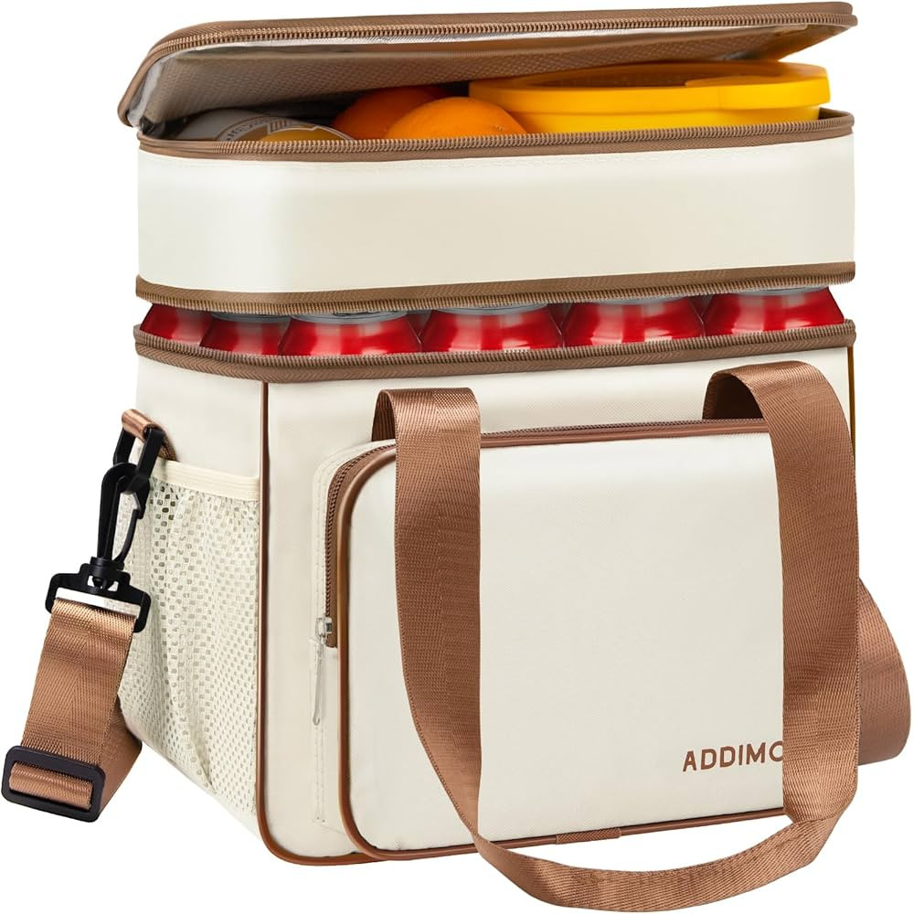 Lunch Bag for Work Women Men Double Deck Lunch Box, [24H] Insulated Lunch Cooler Bag with Shoulde... | Amazon (US)