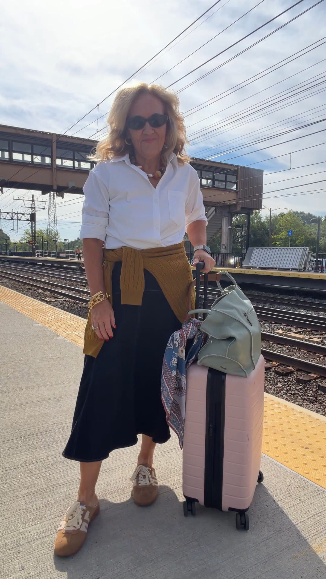 Blouse size small my favorite travel, White blouse 
Skirt med/8 excellent quality stretch denim 
Cashmere med I love the color options 
Sneakers tts comfy for nyc! 
My leather tote comes in two sizes. This is the large.


#LTKOver40 #LTKNYFW #LTKootd

#LTKdayinmylife

#LTKvlog #LTKTravel
