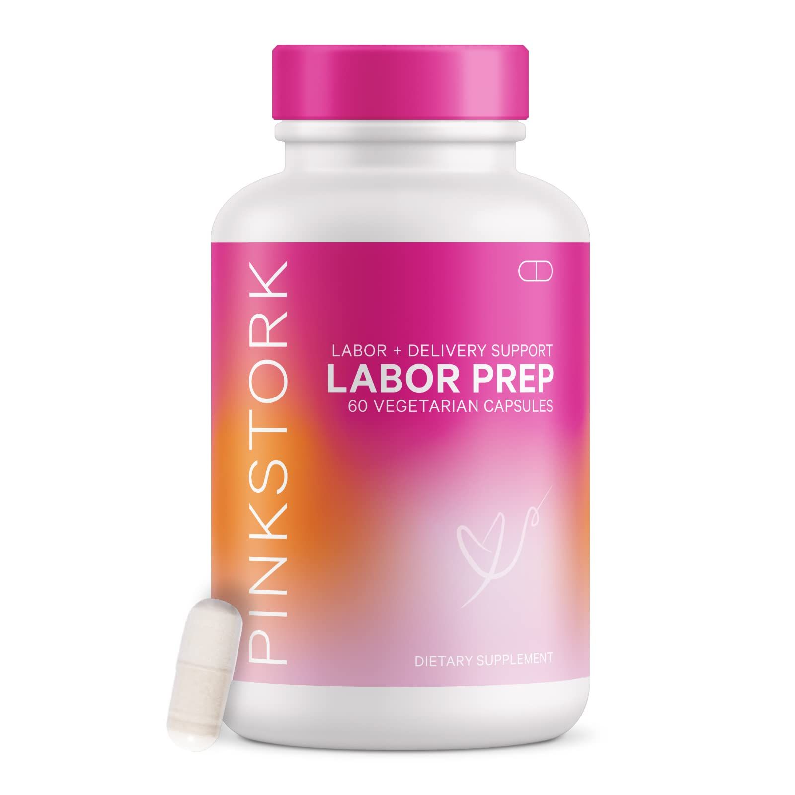 Pink Stork Labor Prep Supplement: Red Raspberry Leaf Supplement + Evening Primrose + Folate + Calciu | Amazon (US)