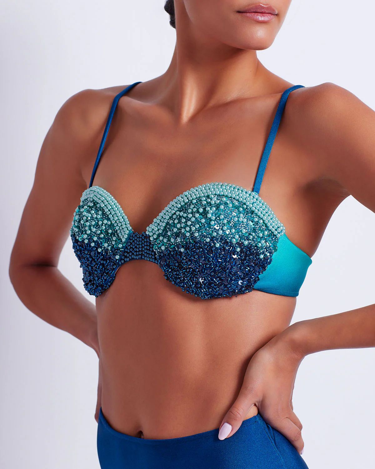 HAND-BEADED OMBRE BIKINI TOP (FINAL SALE) | PatBO