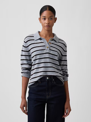 CashSoft Relaxed Sweater Polo Shirt Shirt | Gap Factory