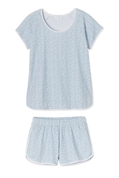 JB x LAKE Pima Shorts Set in Blue Meadow | LAKE Pajamas