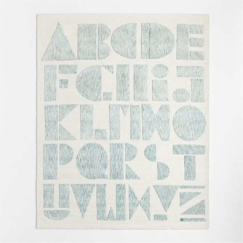 Modern Alphabet Blue Kids Wool Area Rug 8'x10' + Reviews | Crate & Kids | Crate & Barrel