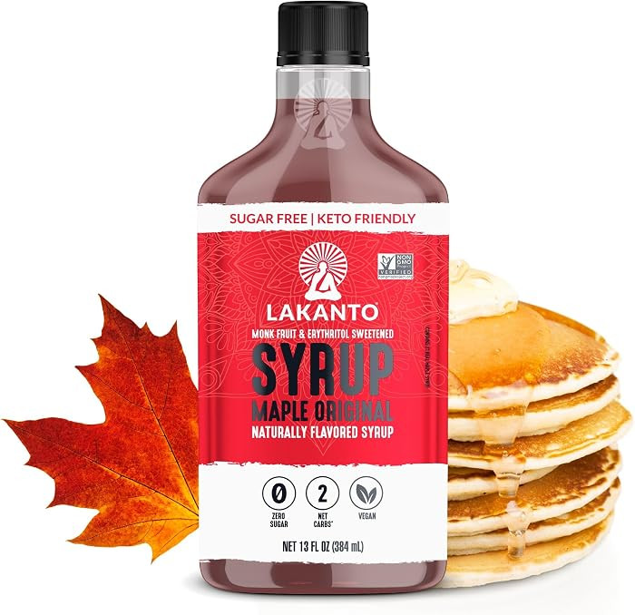 Lakanto Sugar Free Maple Syrup With Monk Fruit & Erythritol For Pancakes, Waffles, Oatmeal, Coffe... | Amazon (US)
