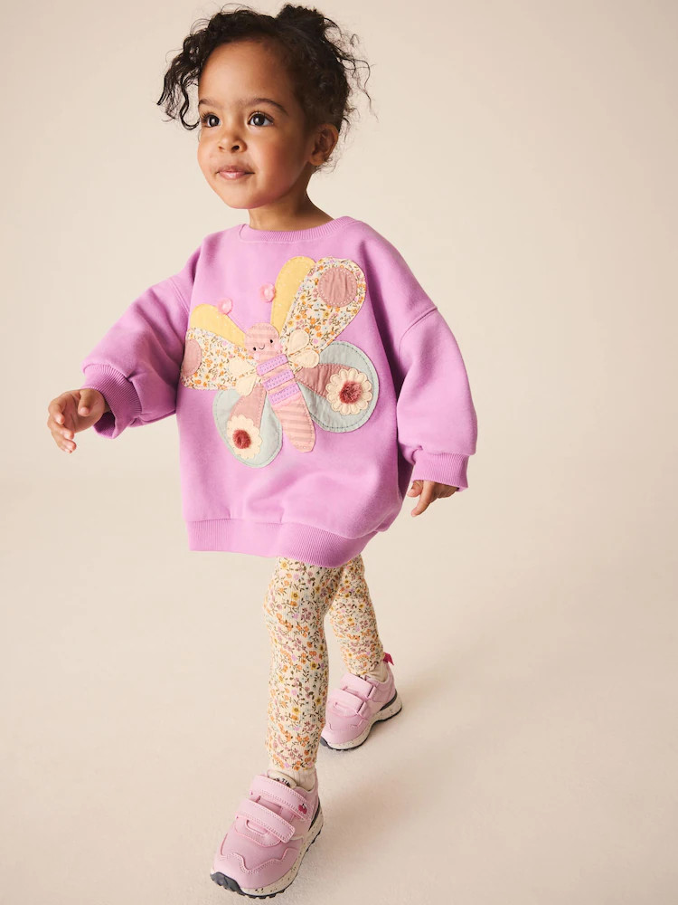 Purple Butterfly Sweatshirt and Leggings Set (3mths-7yrs) | Next US