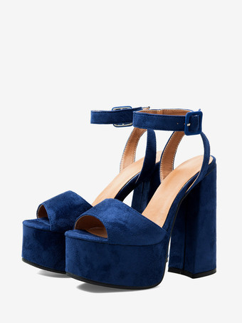 High Heel Sandals Platform Peep Toe Ankle Strap Chunky Heel Sandal Shoes | Milanoo