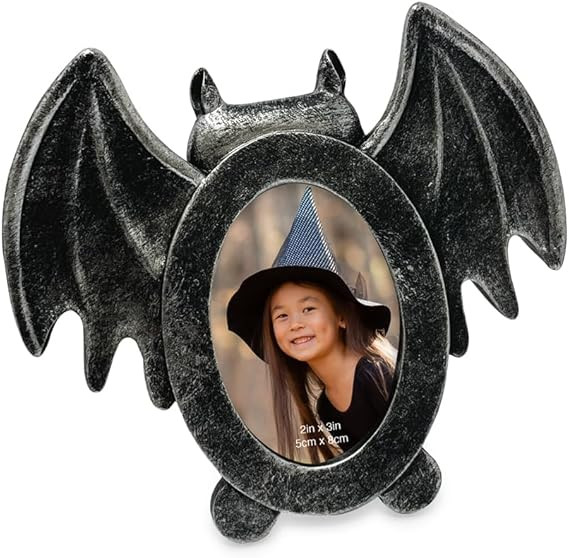 Isaac Jacobs 2x3 Bat-Shaped Picture Frame With Ears And Wings Detail, Photo Tabletop & Wall Displ... | Amazon (US)