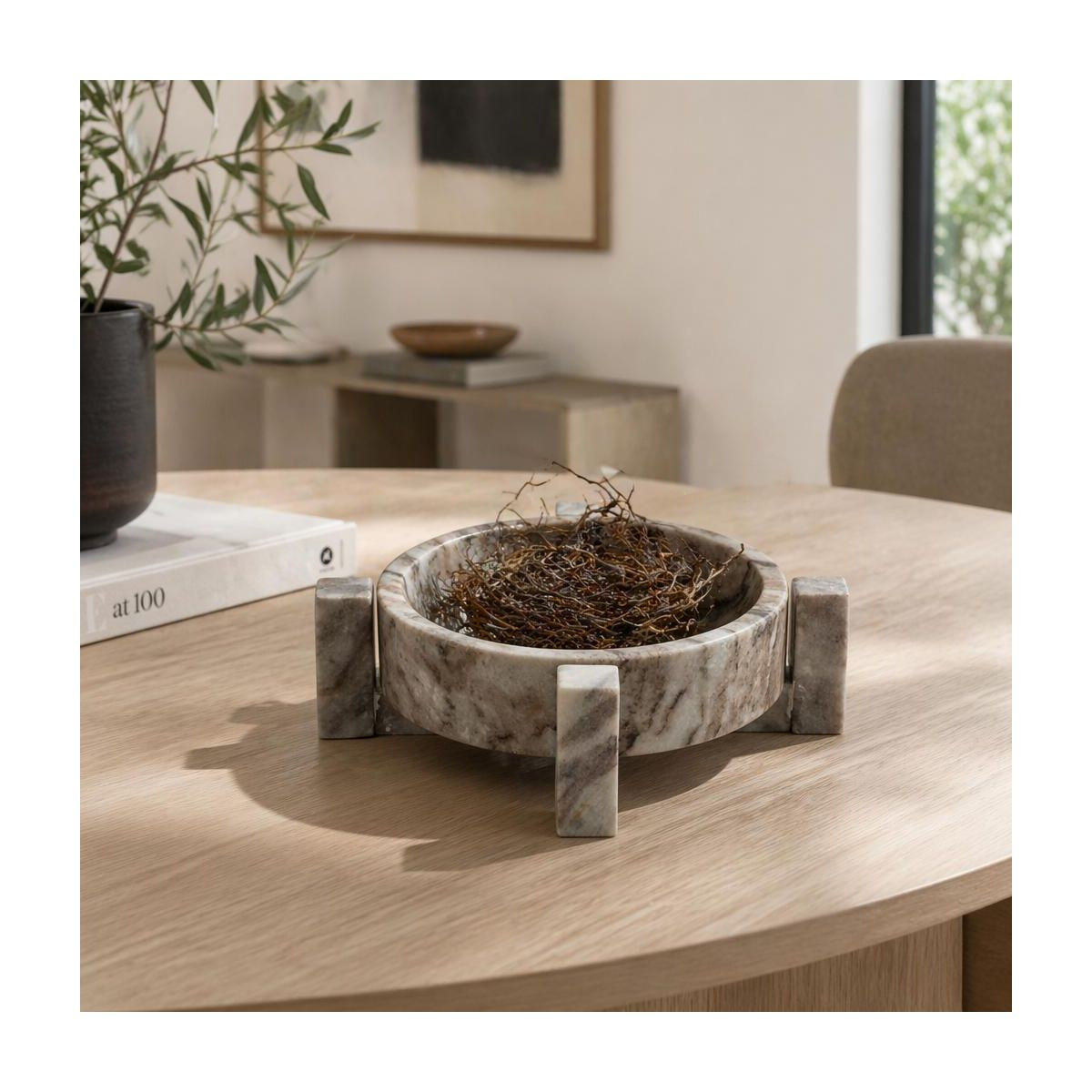 Decorative Marble Bowl in Base for Coffee Table Decor - Elegant Home Decor Accent for Kitchen Cou... | Target