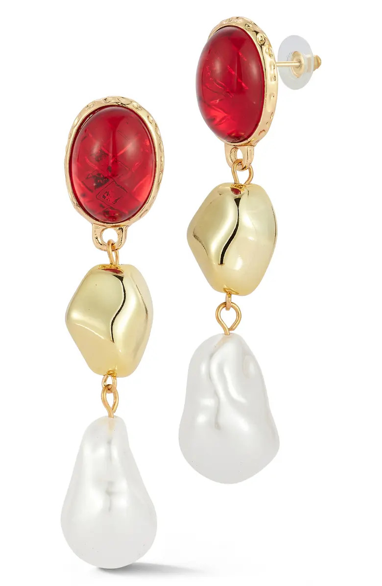 Pebble Faux Pearl Drop Earrings | Nordstrom Rack