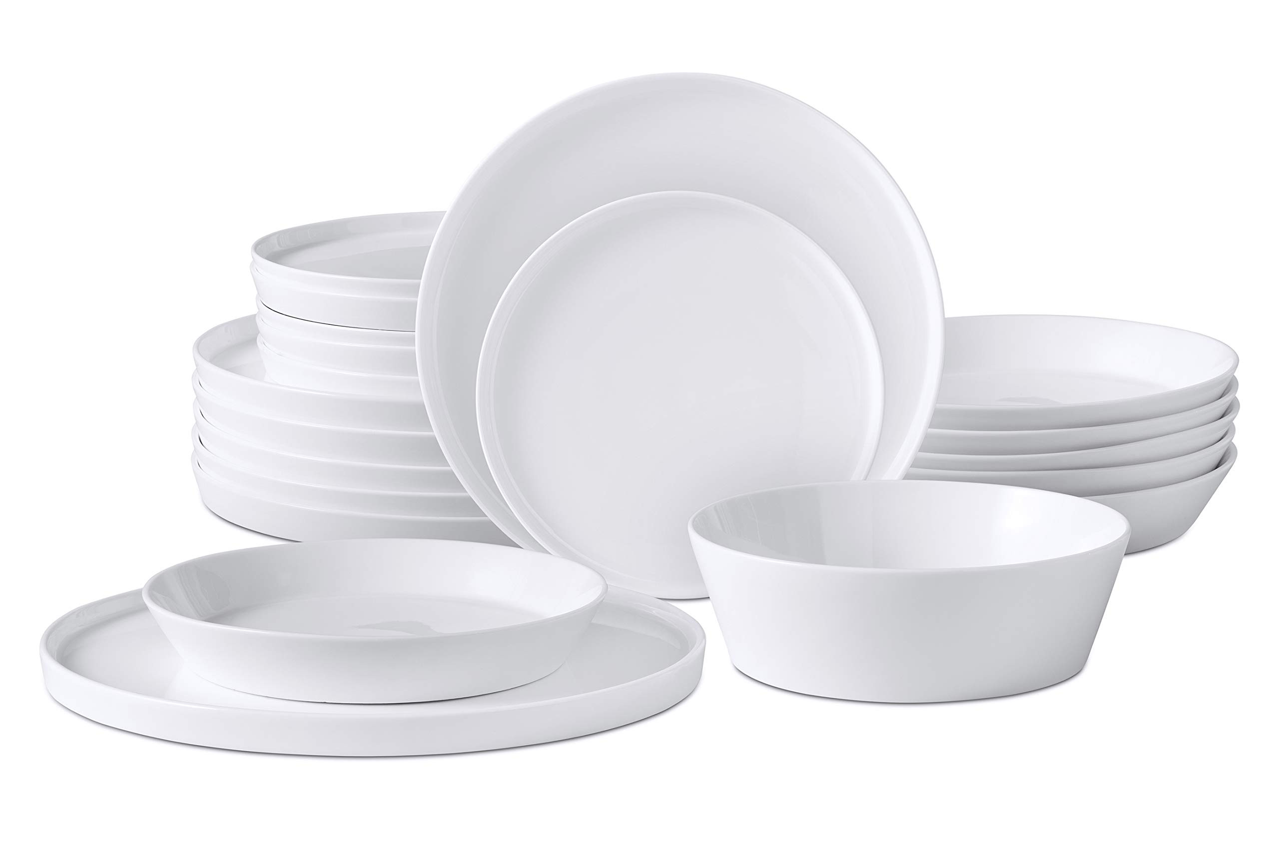Bone China Cone Shape, Elegance White 20pc Dinnerware Set | Amazon (US)
