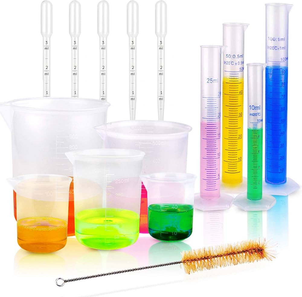 moveland Plastic Graduated Cylinders and Beakers with 5 Pipettes, 10ml 25ml 50ml 100ml Cylinders,... | Amazon (US)
