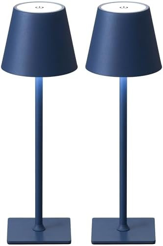 KDG 2 Pack Cordless Table Lamp,Portable LED Desk Lamp, 4000mAh Battery Operated, 3 Color Stepless... | Amazon (US)