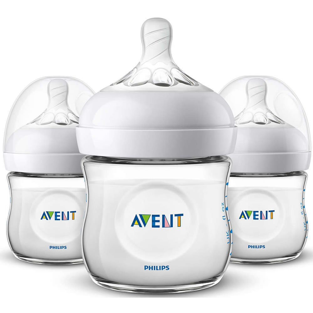 Philips AVENT Natural Baby Bottle, SCF010/37, Clear, 4 Ounce (Pack of 3) | Amazon (US)