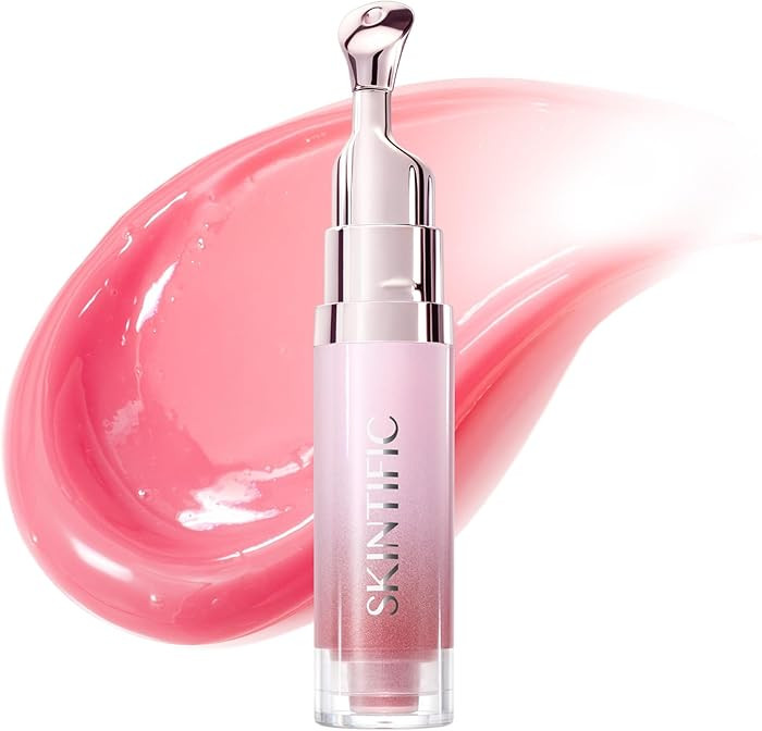 SKINTIFIC Peptide Brightening Lip Serum, Hydrating & Plumping Tinted Lip Gloss, Moisturizing Lip ... | Amazon (US)