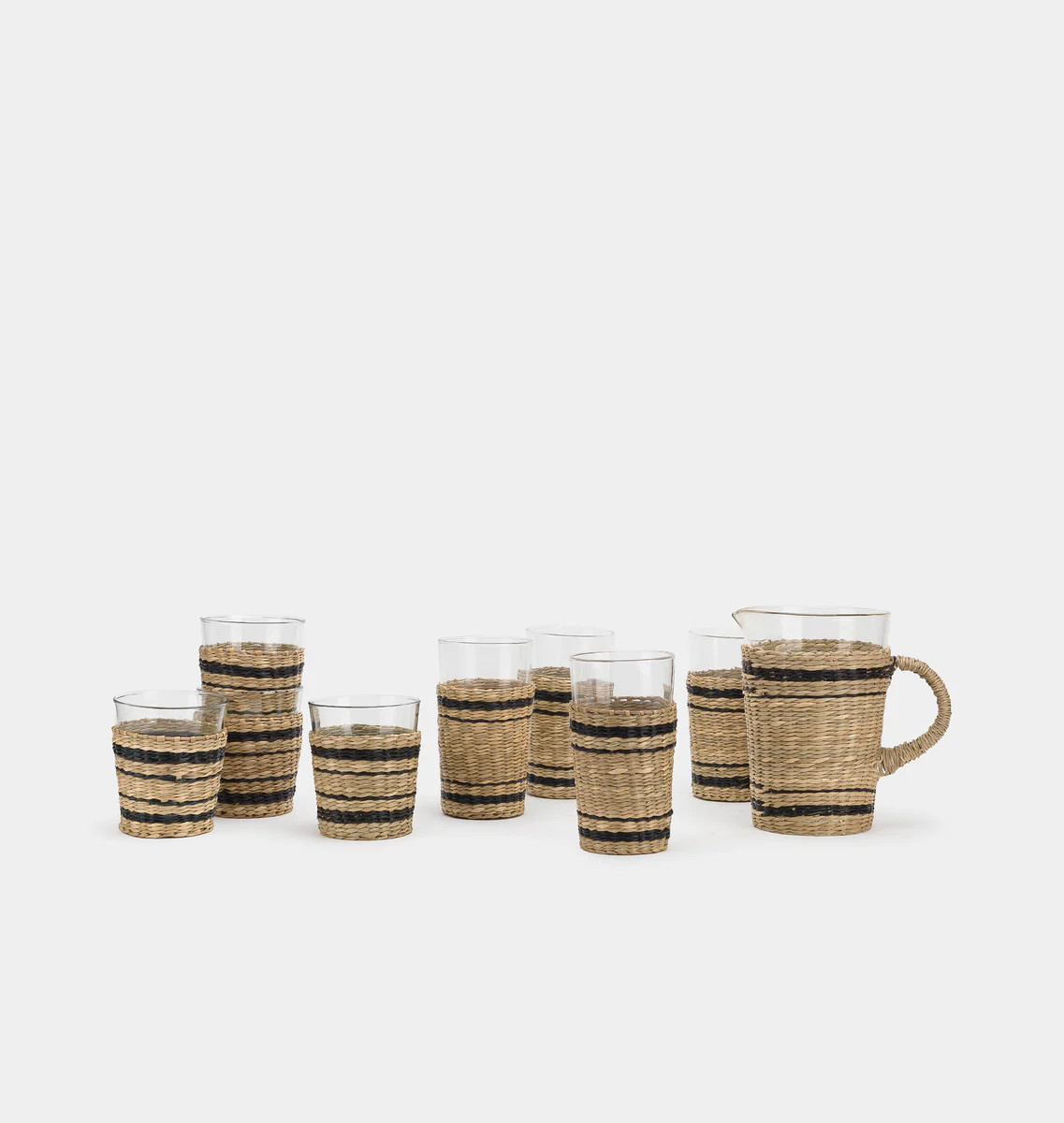 Striped Seagrass Glassware Set | Amber Interiors