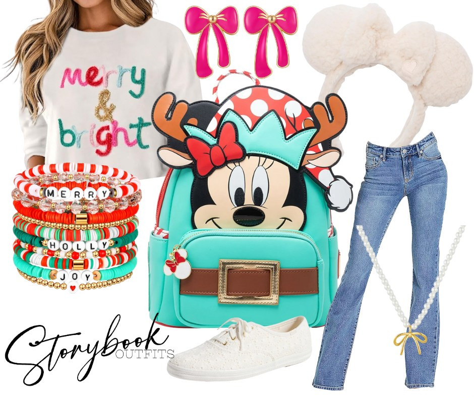 Tell me this isn’t the cutest Merry & Bright Disney day look EVER?! From the fluffy cozy Minnie ears to the candy-colored bracelets and that reindeer Minnie backpack… we are fully in festive sparkle mode 😍

This outfit is giving:
🎁 Holiday magic at the parks
🍭 Candy cane sweet vibes
🎀 Minnie meets North Pole chic
✨ Cozy but cute for ALL the pics

Let’s talk favs 👇
💖 Fuzzy Minnie ears = cozy queen
🎒 Reindeer Minnie backpack = instant holiday joy
🎄 Merry & Bright sweater = the happiest outfit topper
🍬 Stacked bracelets = holiday arm candy
👖 Classic jeans + cute sneaks = comfort for all the merry miles!

Who’s ready for hot cocoa, parade lights, and candy cane kisses on Main Street?  

 

#LTKStyleTip 

#LTKTravel