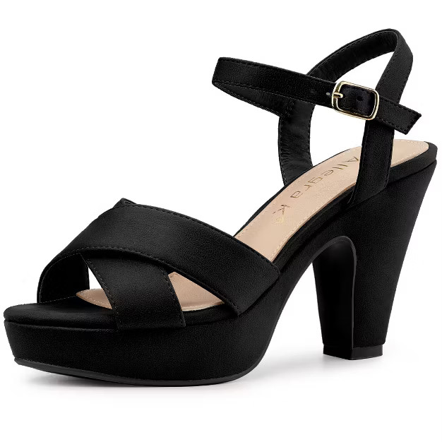Allegra K Women's Platform Chunky Heel Ankle Strap Sandals | Target