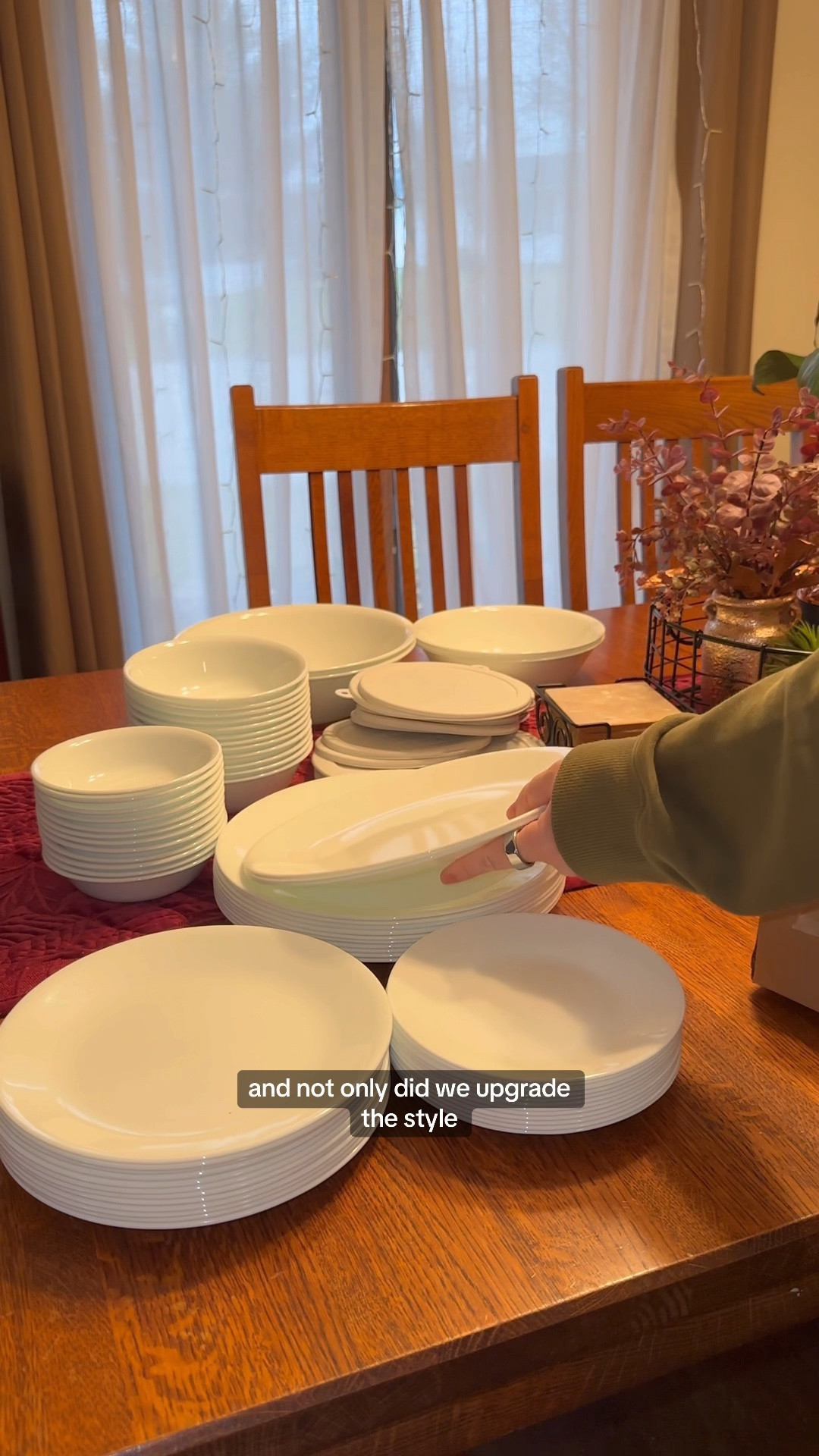 New dishes!! 😍 

I’ve been waiting YEARS to get these and I’m so excited to finally have them. 

I never spent the money because I knew our old dishes were perfectly good and functional, but I just didn’t like the design in this new phase of life. My style is not the same as it was 10 years ago when I was 18 and getting my own place for the first time. Now I’m a wife, mom of two small boys, and my style and taste is totally different. 

Now that I have new dishes and not enough room for them, it’s time to tackle some more decluttering and fill up that box of old dishes to get rid of!!! 🤩 

#oneboxatatime #oneboxinoneboxout #outwiththeoldinwiththenew #declutterwithme #declutteringtips #corelle #corelleplates #corelledishes #corellelovers #declutteryourlife #declutteryourhouse #declutteryourhome #declutteryourmind #chicpeachaf #declutteringmyhomeandlife #mentalhealth #anxietyrelief #stressrelief #stressrelief #donatedontdump #homedecluttering #declutteringchallenge #fypclean 

#LTKFamily #LTKHome #LTKStyleTip