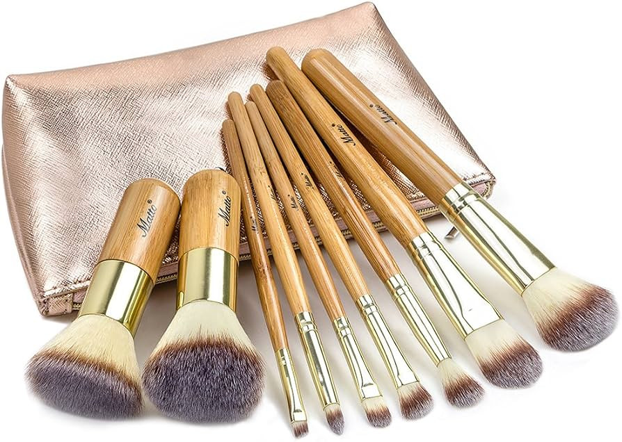 Matto Makeup Brushes 9-Piece Makeup Brush Set Foundation Brush with Travel Makeup Bag | Amazon (US)