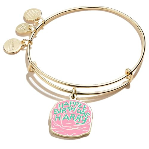 Alex and Ani AS21EBHPCAKSG,Harry Potter, Celebrate Cake Expandable Bangle Bracelet,Shiny Gold,Pink, Bracelets | Amazon (US)