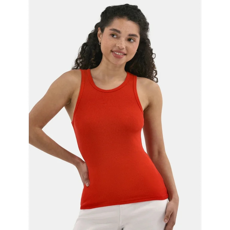 No Boundaries Ribbed High Neck Tank Top, Women's | Walmart (US)
