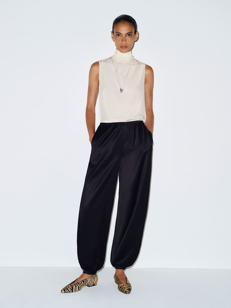 Reformation Aven Satin Pant Black XS | Reformation (Global)