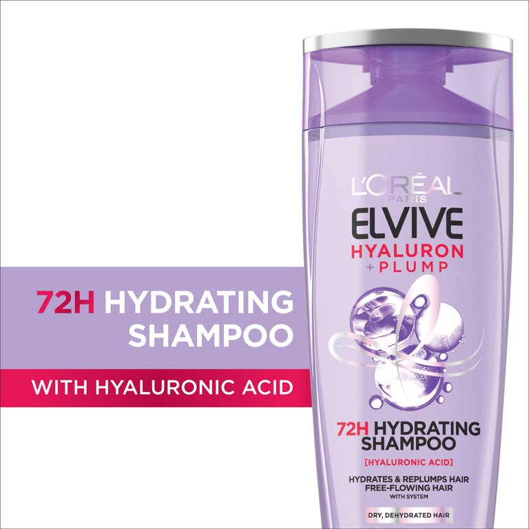 L'Oreal Paris Elvive Hyaluron + Plump, Hydrating Shampoo, for Dry Hair, 13.5 fl oz | Walmart (US)