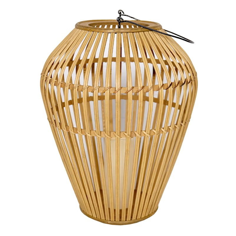 LED Bamboo Wood Lantern, 18" | At Home