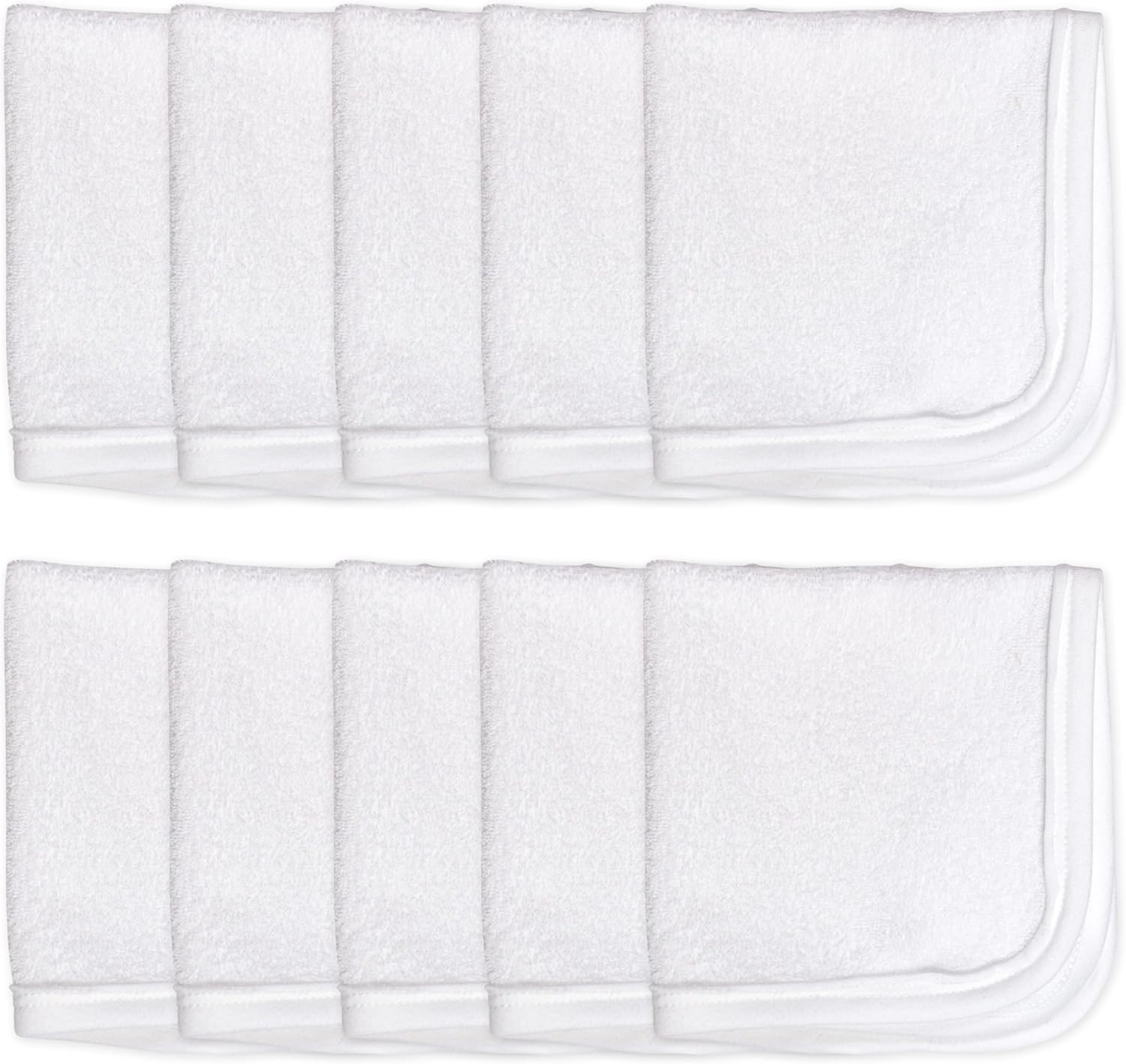 HonestBaby 10-Pack Organic Cotton Baby-Terry Wash Cloths, 10-Pack Bright White, One Size | Amazon (US)